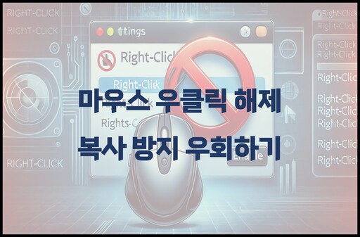 마우스 우클릭 해제-복사 방지 우회