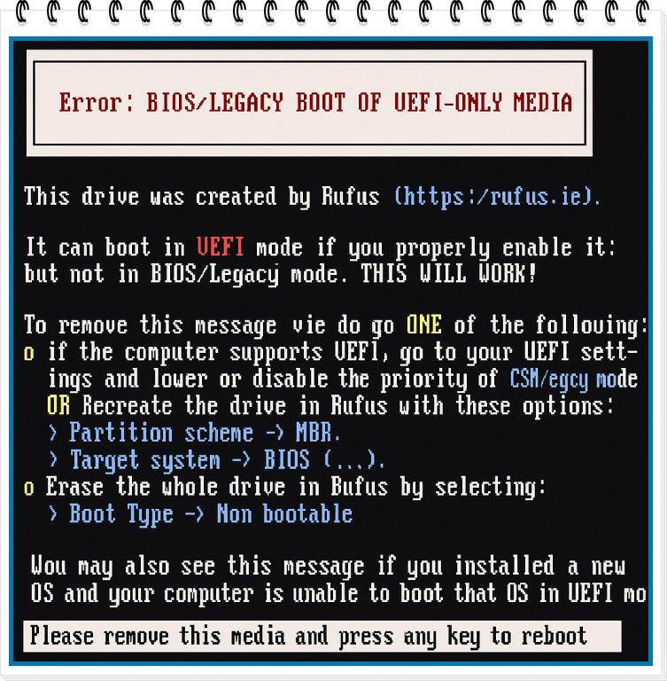 UEFI 모드 오류