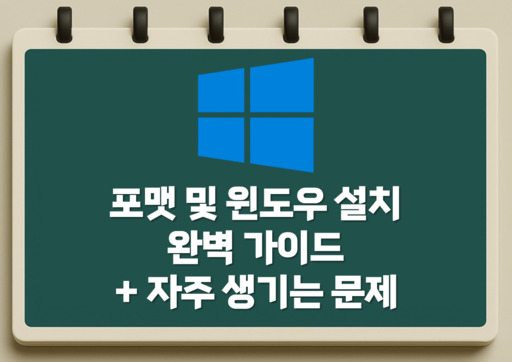 포맷 윈도우 설치 완벽 가이드 자주 생기는 문제 포함